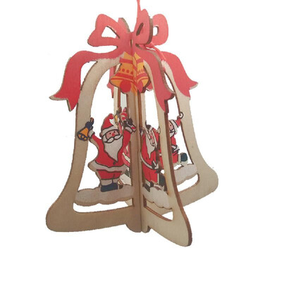 

3D Christmas Tree Ornaments Wooden Pendant Hanging Xmas Party Decorations Home Decor Gift