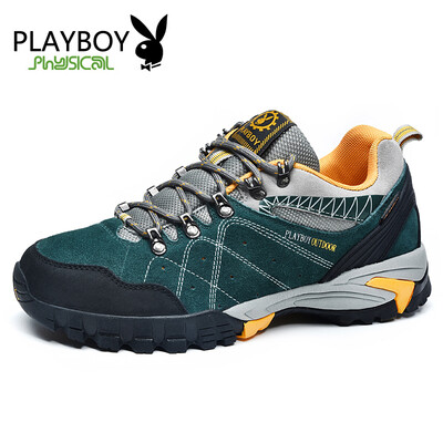

PLAYBOY brand Leather,Outdoor sports,Mountain climbing,Business casual , Waterproof walking sneakers Men's shoes