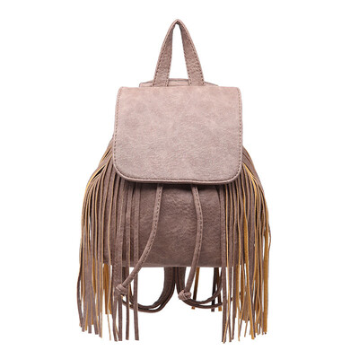 

в 2016 году новой модой женщин кисточку сумку колледж ветер рюкзак дамы случайные рюкзак кожаные сумки ежедневно рюкзак