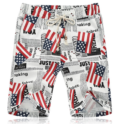 

Men's Linen Shorts Fashion Casual Men Shorts Beach 2016 Summer New Leisure Wild Men Loose Print Beach Shorts Plus Size -5XL