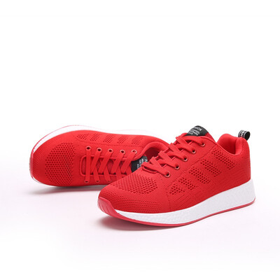 

2018 new small red shoes student Korean version of the breathable wild red casual running shoes flying woven breathable mother sho
