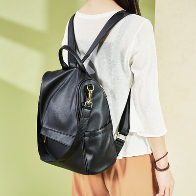 

Montblanc MANTOBRUCE backpack female trend female bag Korean fashion multi-function travel backpack leisure college wind bag MW6182051 black