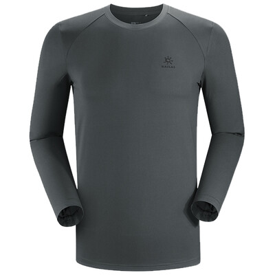 

KAILAS Men&women models autumn&winter outdoor sports round neck t-shirt comfortable breathable bottoming clothes moisture wicking long-sleeved function T-shirt dark gray men L