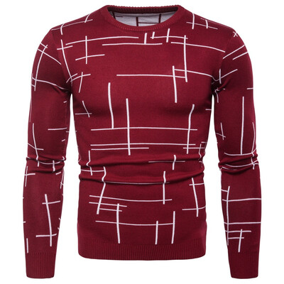 

AOWOFS new foreign trade mens sweater head round neck British boutique spot knit bottoming shirt YM003
