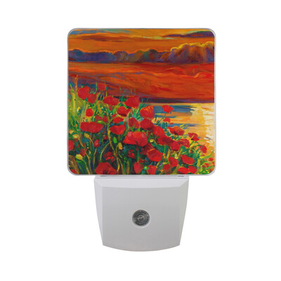 

ALAZA LED Night Light With Smart Dusk To Dawn SensorOil Painting Plug In Night Light