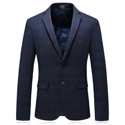 

Mens Business Casual Plaid Blazer