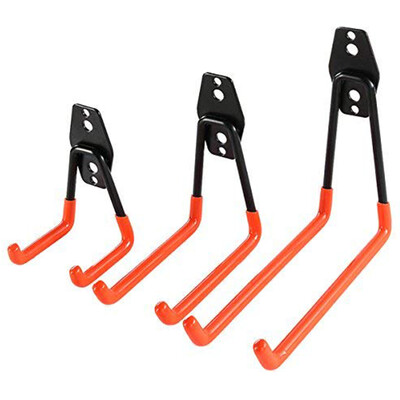 

UpperX Heavy Duty Garage Storage Utility Hooks Hanger & Organizer - Tool Holder U Hook with Anti-Slip Coating 6 Pack Orange