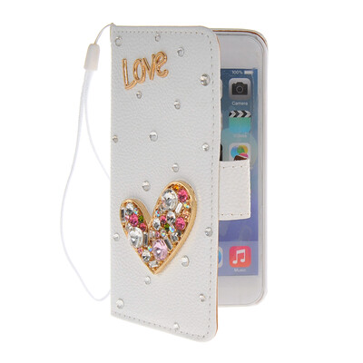 

MOONCASE Luxury Crystal Rhinestone Leather Side Flip Stand Shell Back ЧЕХОЛ ДЛЯ Apple iPhone 6 ( 4.7 inch )