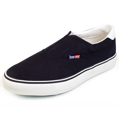 

Backrest Warrior retro deck shoes a pedal lazy shoes trend men&women shoes solid color canvas shoes WJ-8 black 37