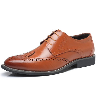 

JUQI Business Men Oxford Genuine Leather Shoes