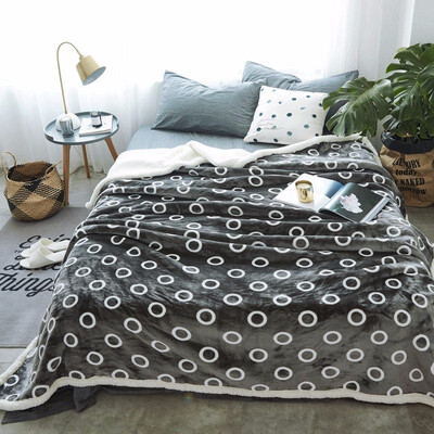

Autumn And Winter Thickening Printed Lamb Wool Blanket Double Flannel Thermal Coral Blanket Single Double Person Covered Blanket