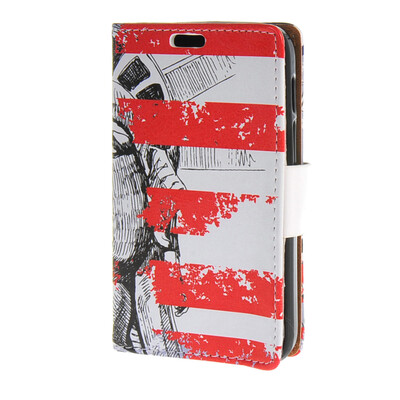 

MOONCASE Case for Alcatel One Touch Pixi 3 (4.0") OT-4013D Leather Flip Wallet Style and Kickstand Case Cover Design / a13