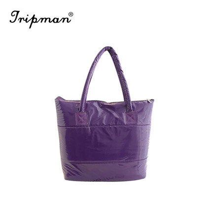 

Tripman Hot Selling Winter Cotton Handbags Fashion Women Bag Leisure Ladies Cotton Shoulder Tote Bag Candy Color Women Messenger Bags