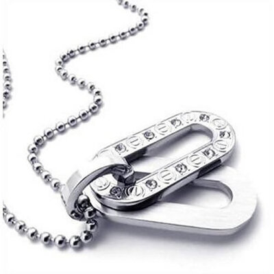

Hpolw New Classic Mens&Womens Stainless Steel Casting sterling silver Oval key ring Pendants Hollow out Necklace,18-26 inch