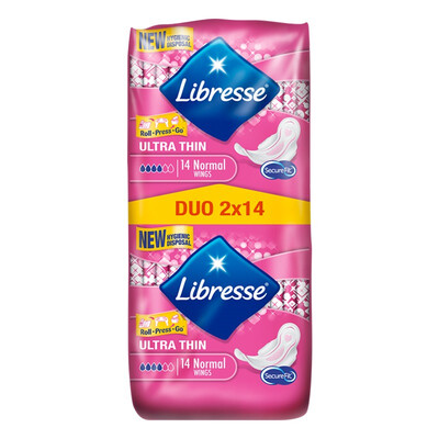 

light curve (Libresse) daily sanitary napkins 284mm 24 pieces of dry instantaneous suction leak-proof plastic shape of the amount of long-term use [European original import