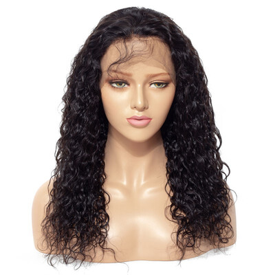 

Water Wave Full Lace Human Hair Wigs Pre Plucked Hairline Natural Color 150 Density Brazilian Curly Human Hair Wig