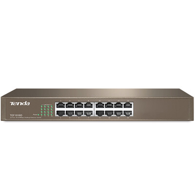 

Tenda (Tenda) TEF1016D 16-портовый 100-мега настольный сетевой коммутатор стальной каркас для стойки