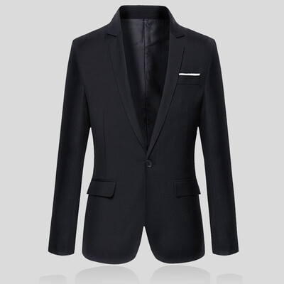 

Men Slim Male Suits Casual Suit Business Forma One Button Long Sleeve Blazer