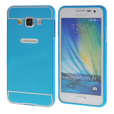 

MOONCASE Samsung Galsxy A3 Case 2 IN 1 Hard Bumper insert Back Case Cover for Samsung Galsxy A3 Blue