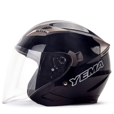 

Mustang YEMA 3C-627 motorcycle helmet male electric car helmet female winter half helmet four seasons universal code bright black