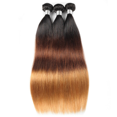 

Hot Selling Omber Hair Brazilian Hair Straight Human Hair 3bundles Three Tone 1B430 Ombre Brazilian Hair Extensions