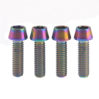 

M6x20mm Titanium Ti Hex Allen Tapered Disc Brake Bolt Bicycle Screw Finish 5 Colors 4pcslot