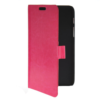 

MOONCASE Slim Leather Flip Wallet Card Pouch with Kickstand Shell Back Case Cover for Samsung Galaxy Tab Q T2558 Hot pink