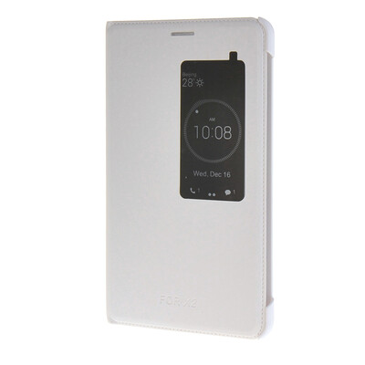 

MOONCASE Slim Leather Side Flip Bracket Window Case Cover for Huawei Honor X2 White