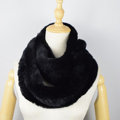 

MsMinShu Brand Real Rex Rabbit Fur Scarf Collar Knit Infinite Scarves Women Loop type Fur Scarf Women Real Rabbit Fur Shawl