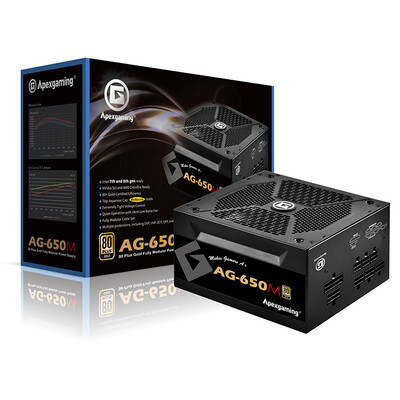 

Apexgaming AG-850S AG-850S Rated 850W Semi-Modular Gold Desktop Power Supply