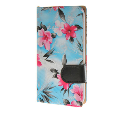 

MOONCASE Elegant Flower PU Leather Card Slot Holster Pouch Stand Shell Case Cover for Samsung Galaxy S6 Edge Blue