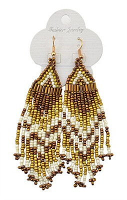 

Idealway New Fashion Bohemian 4 Colors Handmade Mix Resin Seed Beads Tassel Hook Long Drop Earrings Females Earrings
