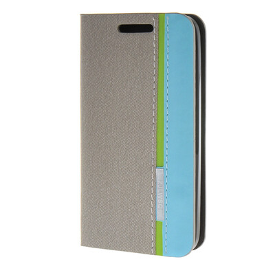 

MOONCASE WIKO Goa Case Minimalist style Leather Card Wallet Flip Slot Bracket Back Case Cover Grey