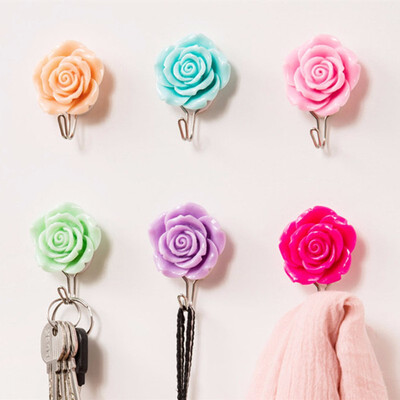 

2pcs Strong Sucker Rosette Shape Kitchen Bathroom Hook Strong Load-Bearing Sticky Hook Bathroom Accessories