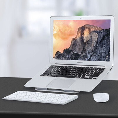 

Be beautiful BUBM notebook stand folding portable aluminum computer radiator office heightening cervical vertebra apple desktop bracket DNZJ-04 silver