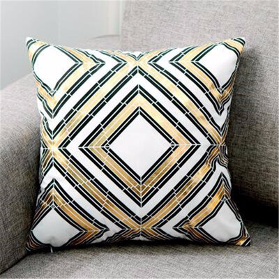 

Nordic Design Geometric Pattern Bronzing Gold Cushion Decorative Pillow Home Decor Sofa Throw Pillow