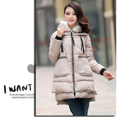 

VS-5XL Womens Winter Warm Hooded Down Cotton Padded Parkas for Women Cotton-padded Jacket