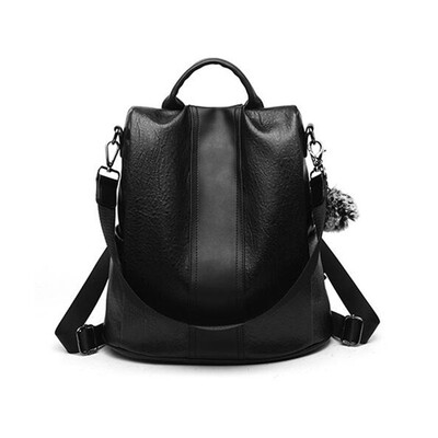 

SMOOZA Retro Women Leather Backpack College Preppy School Bag for Student Laptop Girls Ladies Daily Back Pack Shop Trip
