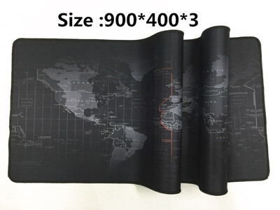 

World Map Natural Rubber Big size 900400 Office PC laptop Mouse Pad Thick Edging full black Keyboard Pads
