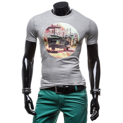 

Zogaa New Men's T-shirt Short Sleeve Printing Slim Fashion