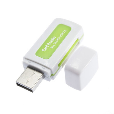 

Protable USB 2.0 4 in 1 Memory Multi Card Reader for SD TF T-Flash M2 Card Green