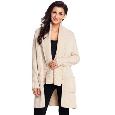 

PREISEI Autumn Winter Elegant Casual Loose Long Cardigan Women Knitted Sweater Coat Knitwear PR27774