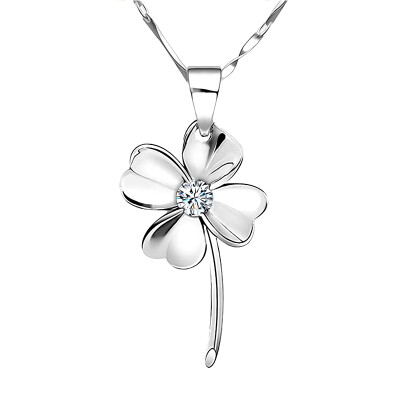 

Thousand Sea Sea (Findwind) Swarovski Elements Crystal S925 Silver Fortune Clover Crystal Silver Necklace Female Necklace