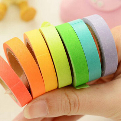 

NicerDIcer 10 Rolls Sticky Washi Paper Masking Adhesive Decorative Tape DIY Scrapbooking