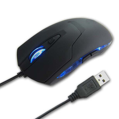 

2400 DPI LED 6 Button Key Optical USB Wired Mouse For Game Laptop Computer Black