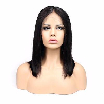 

9A Silky Straight Full Lace Front Human Hair Wigs Straight Brazilian Virgin Hair Wigs with Baby Hair Pre Plucked 130 Density
