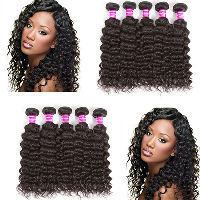 

Glary Indian Deep Wave Hair Bundles Good Indian Virgin Human Hair Weaving Wholesale Unprocessed Hair Extension 5 Bundles