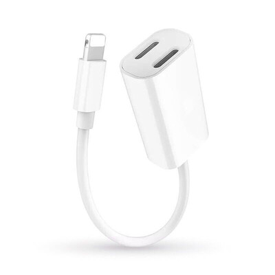 

Dual Charging Adapter Jack Audio Cable for Apple iPhone X 7 8 Plus Lightning ios 103 to 114