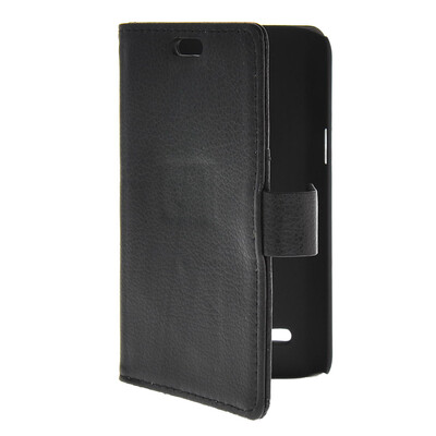 

MOONCASE Slim Leather Flip Wallet Card Pouch with Kickstand Shell Back ЧЕХОЛ ДЛЯ Samsung Galaxy Core Lite 4G G3586V Black