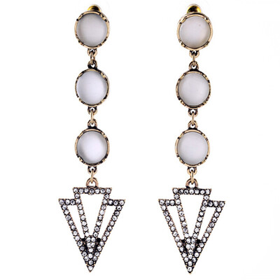 

Aiyaya Vintage Style Freshwater Cultured Pearl Triangle High Quality Cubic Zircon Drop Earrings For Womens